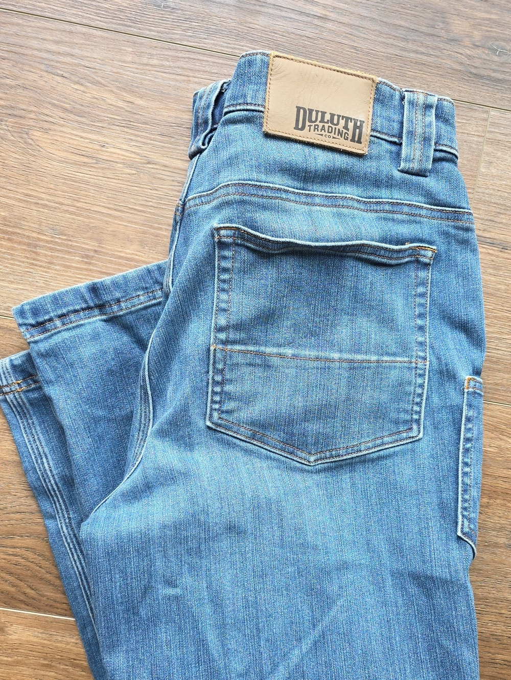 Duluth Trading Co Ballroom Double Flex Jeans Mens Relaxed Fit Blue 34x32